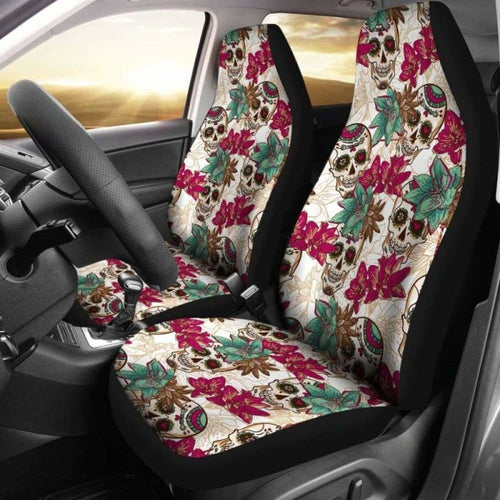 Flowers Sugar Skull Car Seat Covers