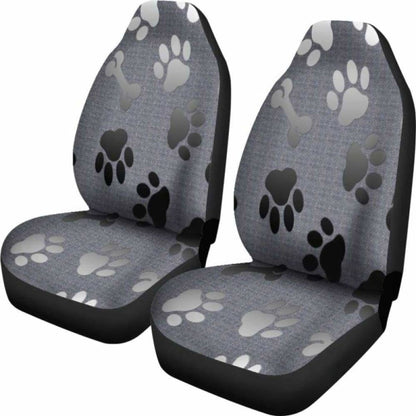 Bones And Paw Prints Wolf Car Seat Cover