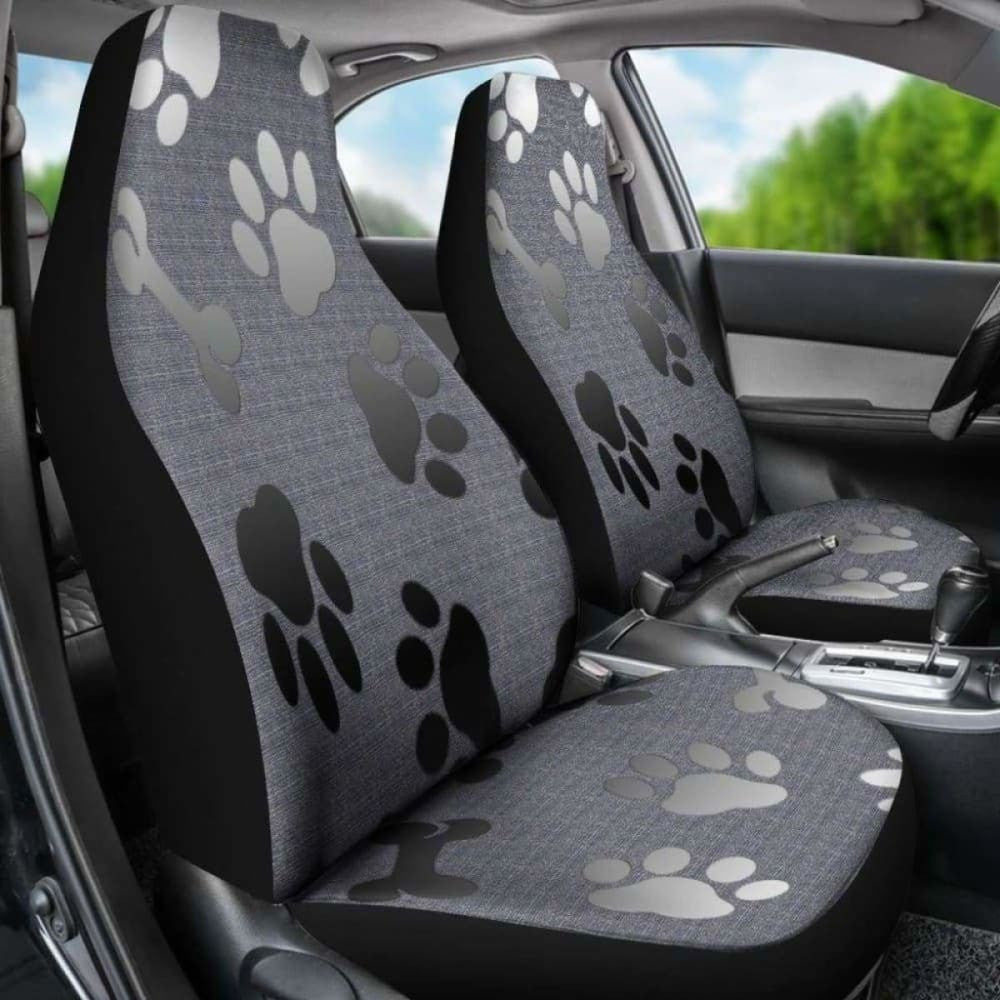 Bones And Paw Prints Wolf Car Seat Cover