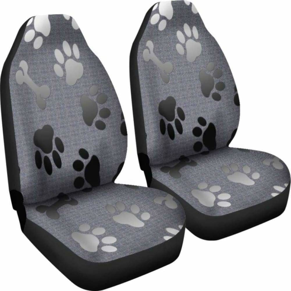 Bones And Paw Prints Wolf Car Seat Cover