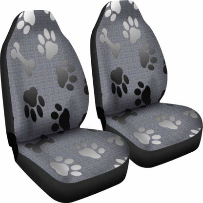 Bones And Paw Prints Wolf Car Seat Cover