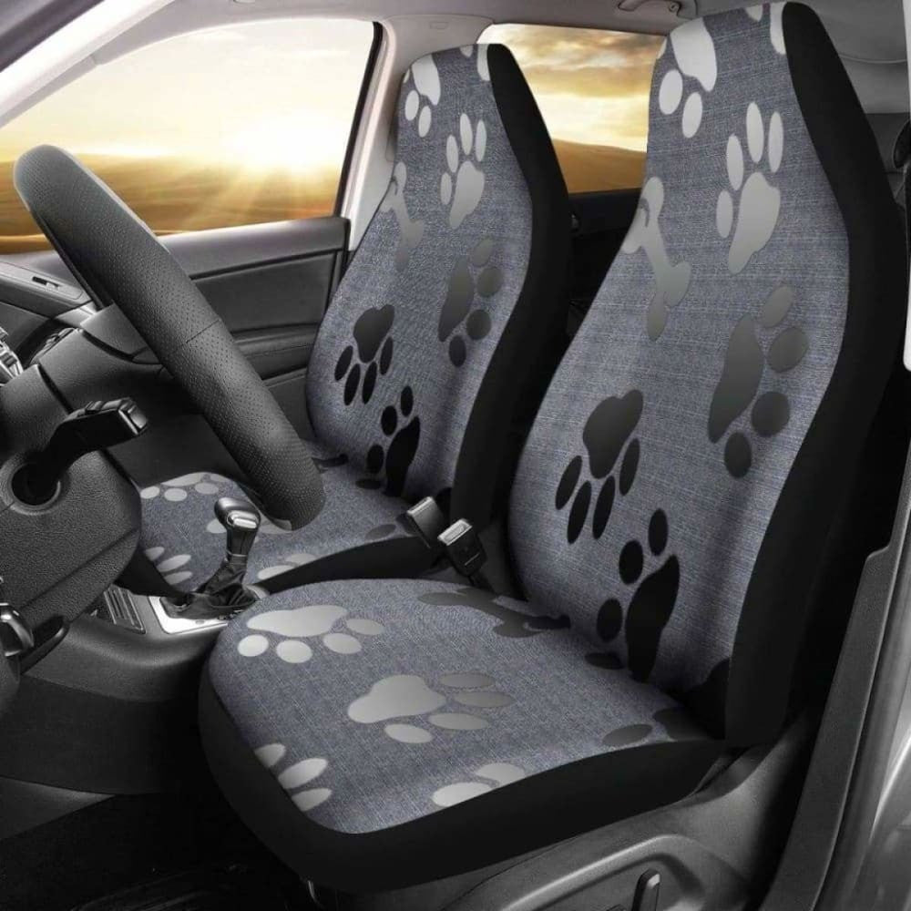 Bones And Paw Prints Wolf Car Seat Cover