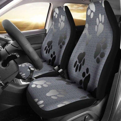 Bones And Paw Prints Wolf Car Seat Cover
