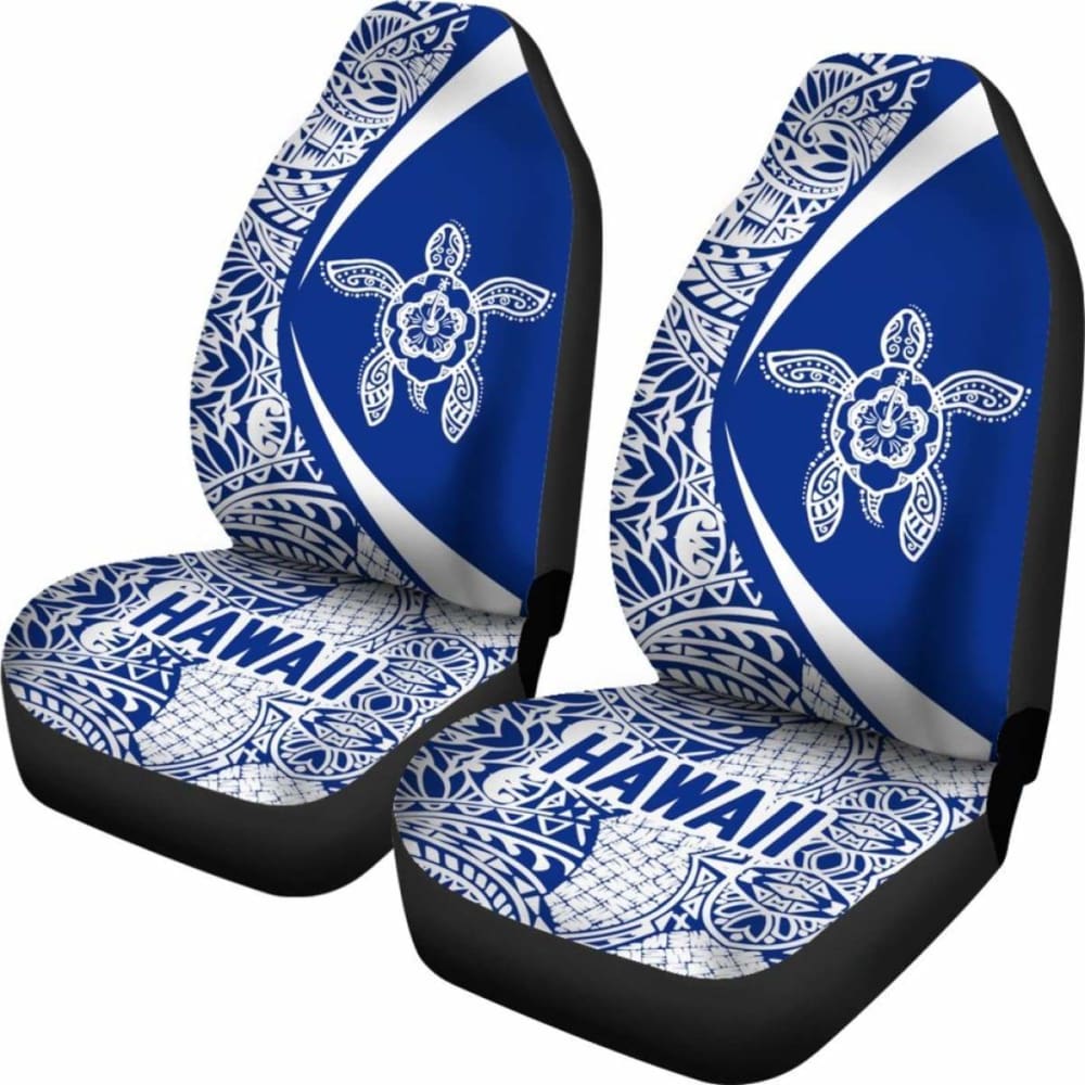 Hawaii Tribal Turtle Hibiscus Car Seat Covers Blue New
