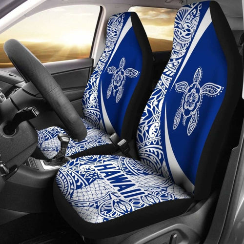 Hawaii Tribal Turtle Hibiscus Car Seat Covers Blue New