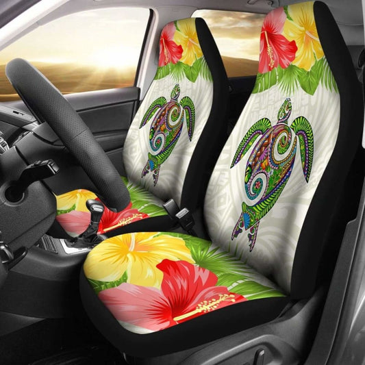 Polynesian Hawaii Car Seat Covers Turtle Colorful - New