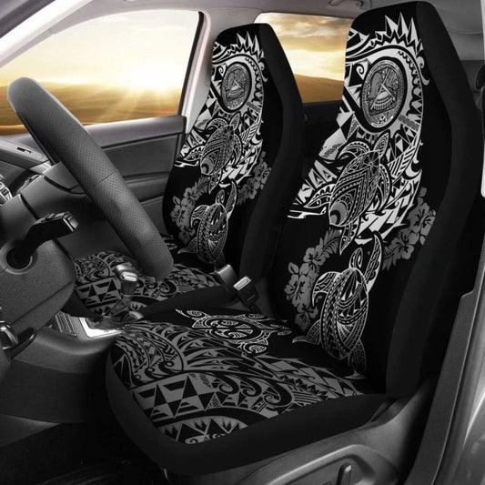 American Samoa Car Seat Covers - American Samoa Seal Turtle Gray Hibiscus Flowing - Amazing