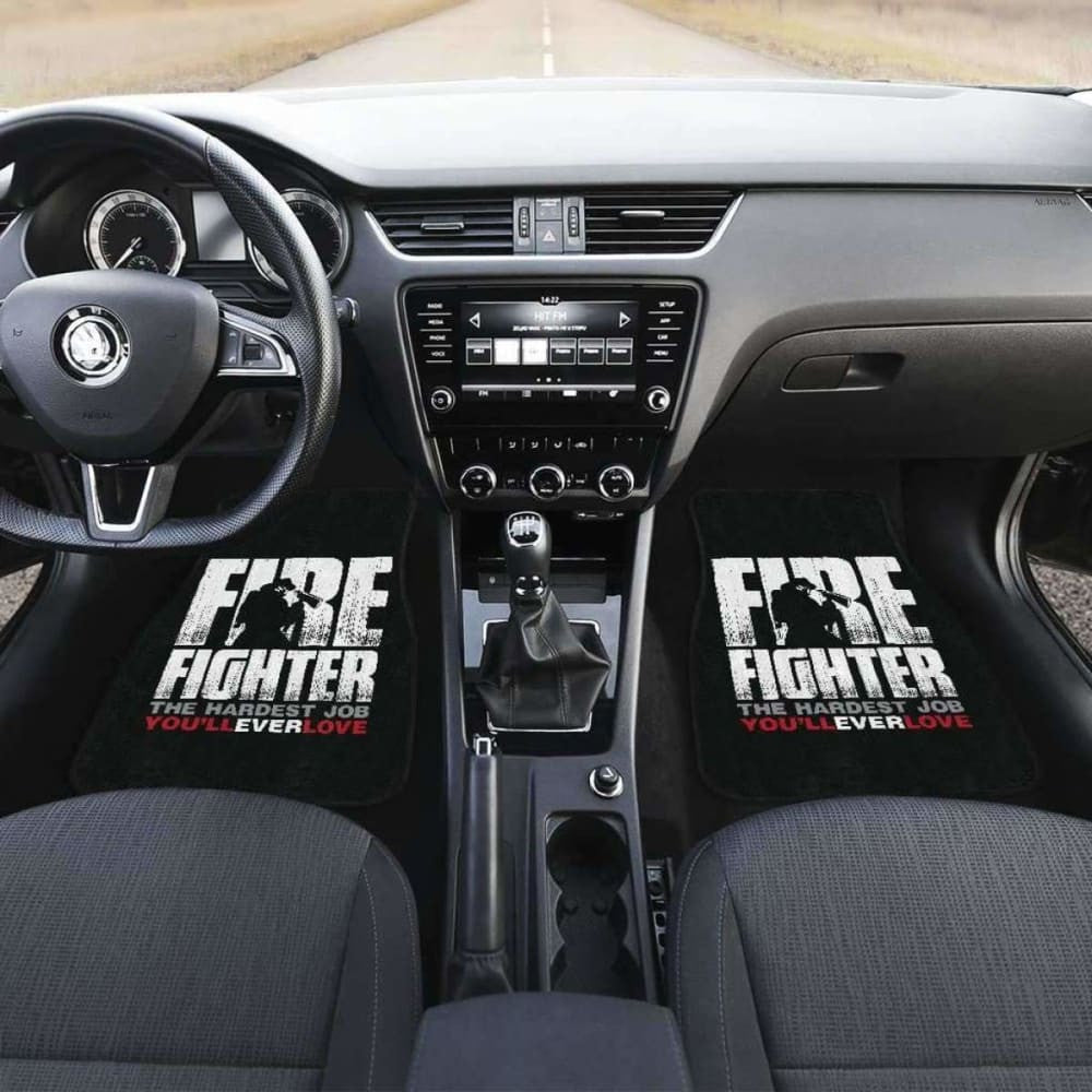 Firefighter Front And Back Car Mats Set Of
