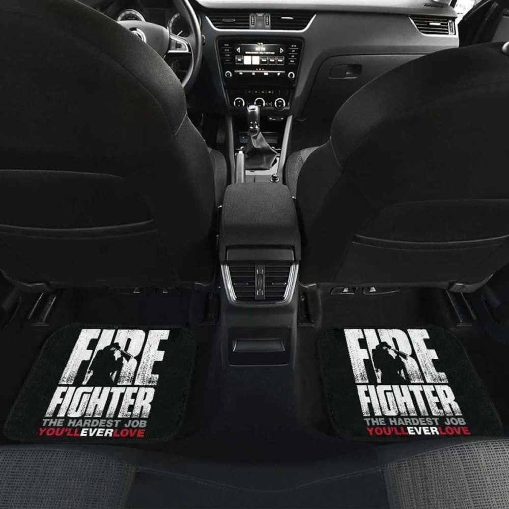 Firefighter Front And Back Car Mats Set Of