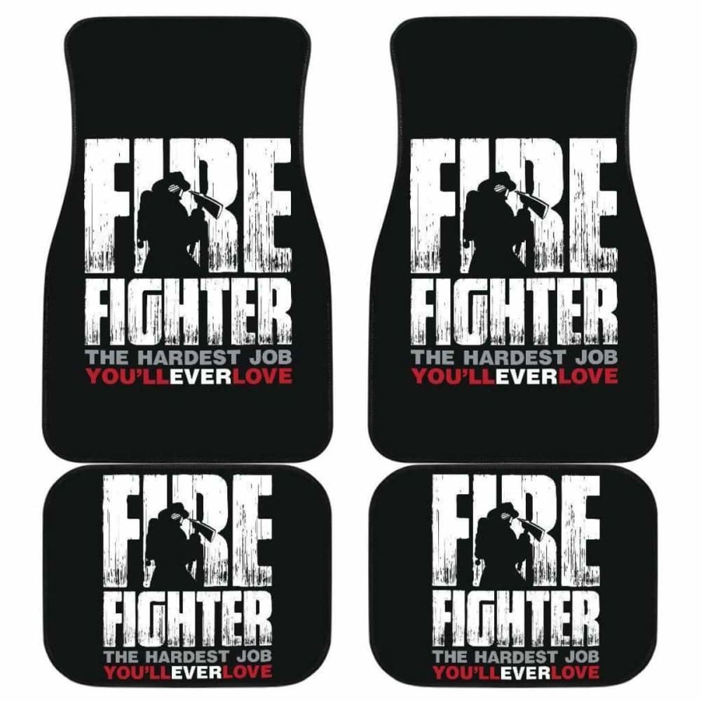 Firefighter Front And Back Car Mats Set Of