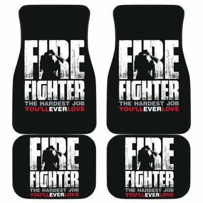 Firefighter Front And Back Car Mats Set Of