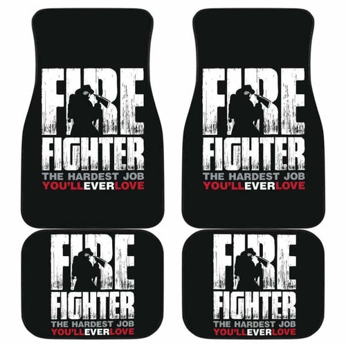 Firefighter Front And Back Car Mats Set Of