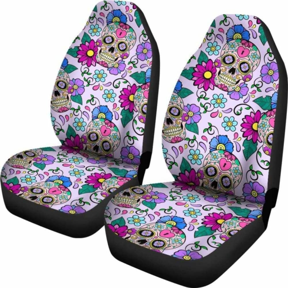 Set Of - Sugar Skulls - Car Seat Covers