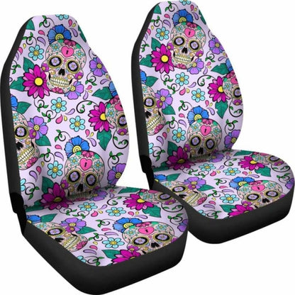 Set Of - Sugar Skulls - Car Seat Covers