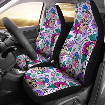 Set Of - Sugar Skulls - Car Seat Covers
