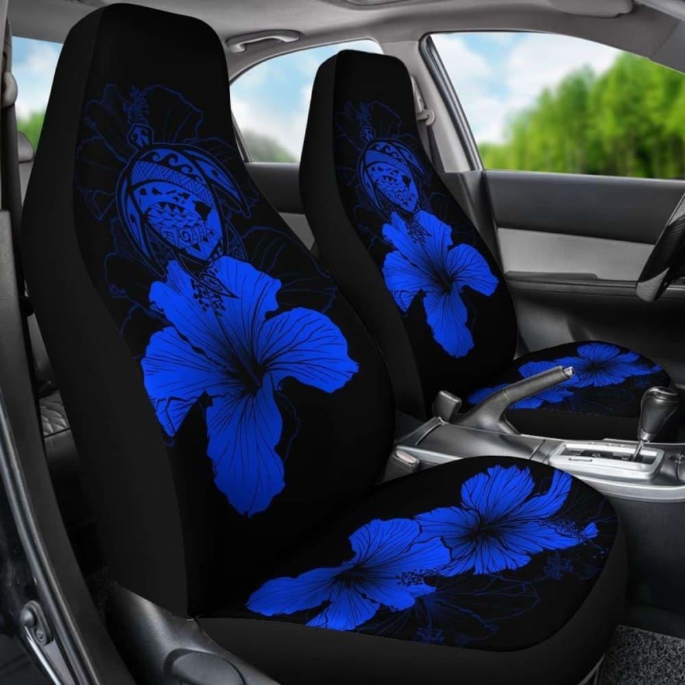 Hawaii Hibiscus Car Seat Cover - Turtle Map - Blue - New
