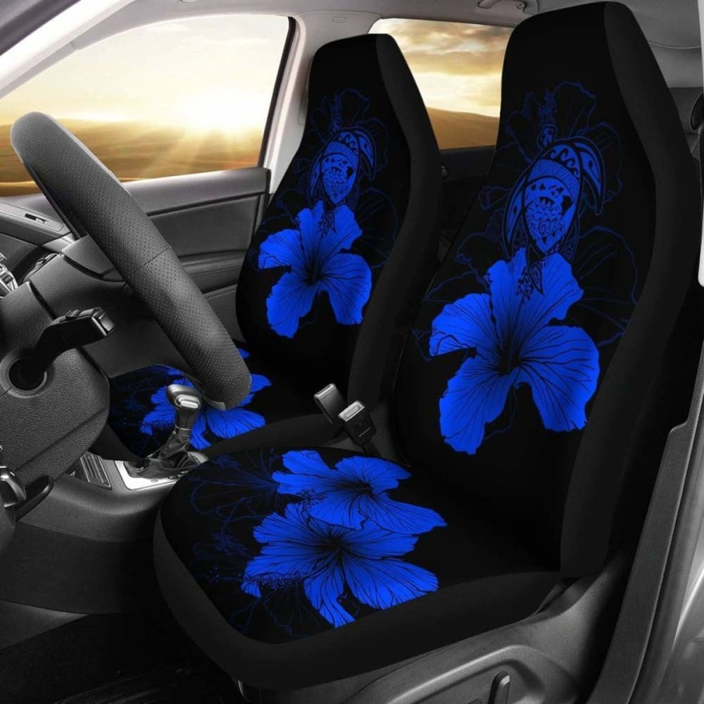 Hawaii Hibiscus Car Seat Cover - Turtle Map - Blue - New
