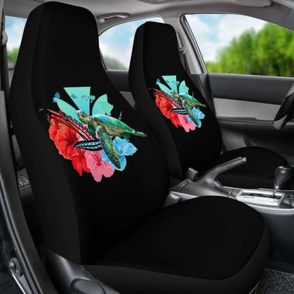 Hawaii Map Kanaka Sea Turtle Hibiscus Car Seat Covers - New - Blue Pink -