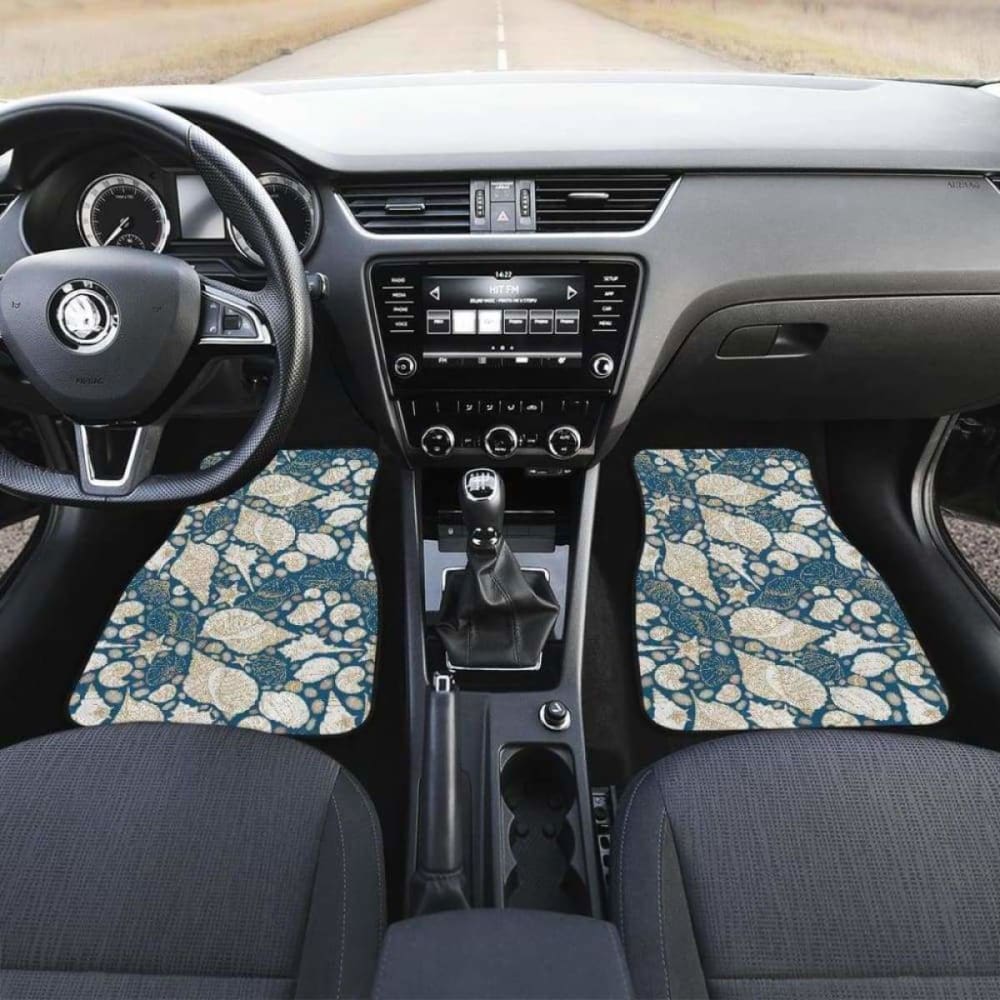 Shell Polynesian Tribal Design Pattern Front And Back Car Mats