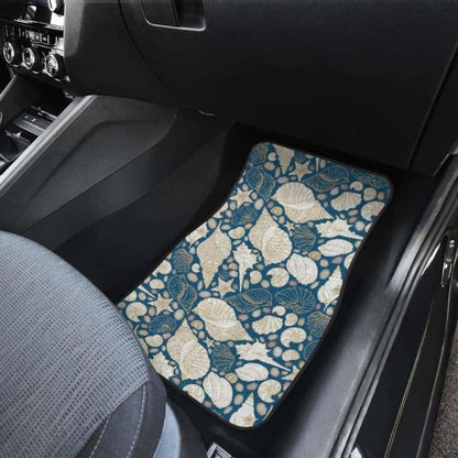 Shell Polynesian Tribal Design Pattern Front And Back Car Mats