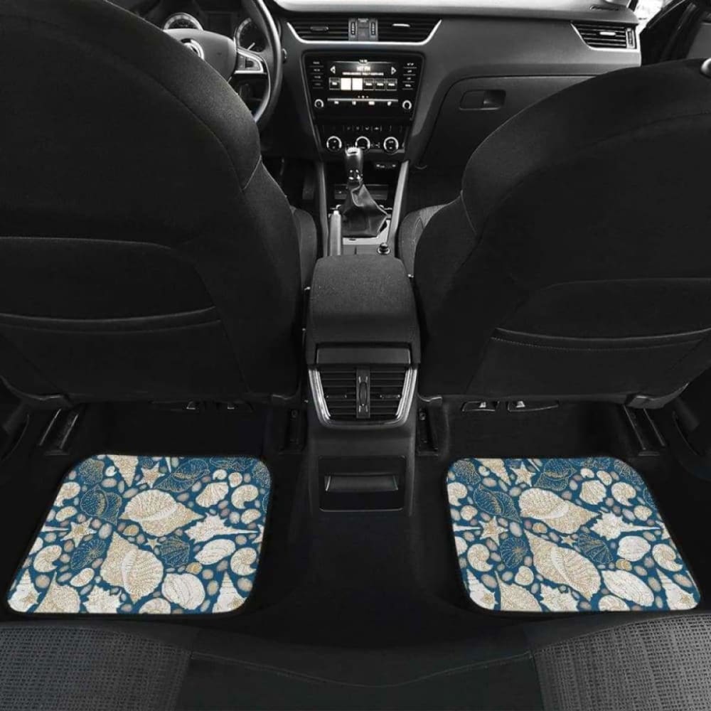 Shell Polynesian Tribal Design Pattern Front And Back Car Mats