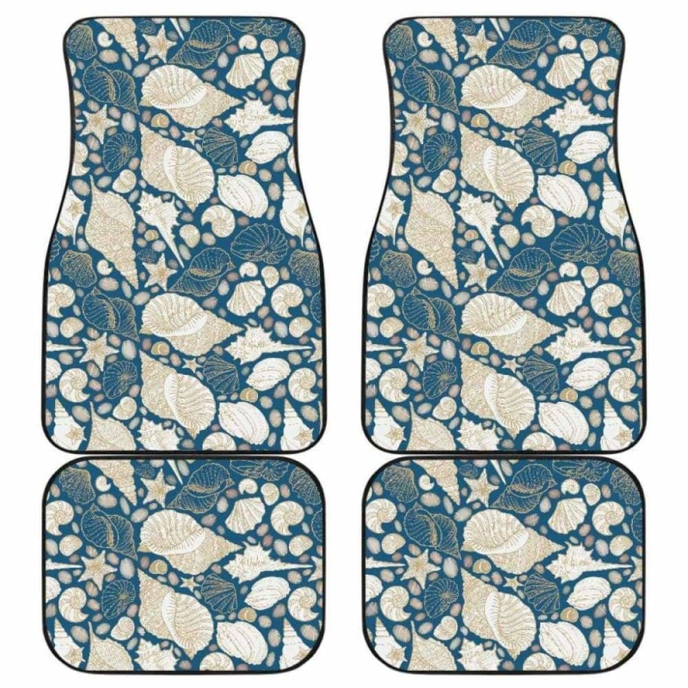 Shell Polynesian Tribal Design Pattern Front And Back Car Mats