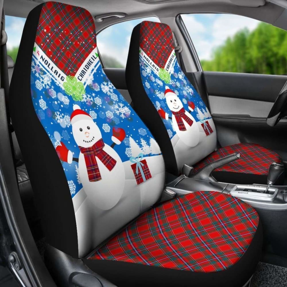 Scotland Christmas Thistle Car Seat Covers Nollaig Chridheil Style Snowman K