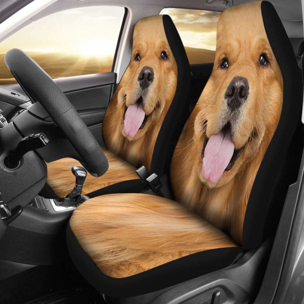 Golden Retriever Car Seat Covers Funny Dog Face