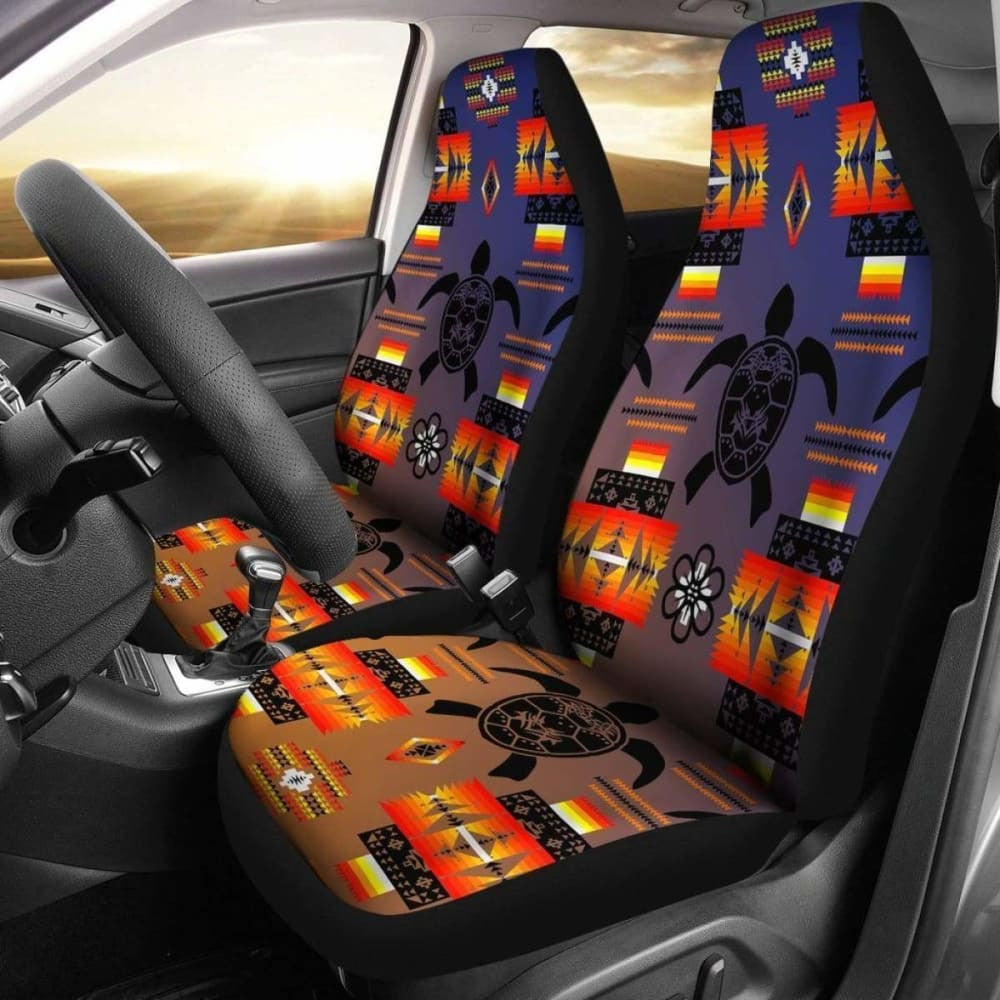 Turtle Dark Blue Orange Set Of Car Seat Covers