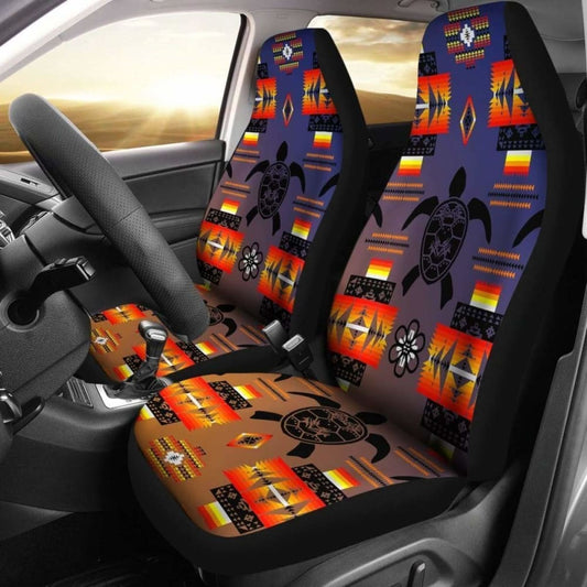 Turtle Dark Blue Orange Set Of Car Seat Covers