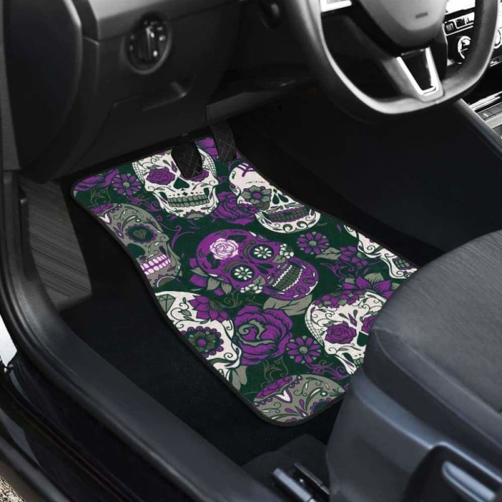 Gretta Skully Car Mats - Sugar Skull - Purple