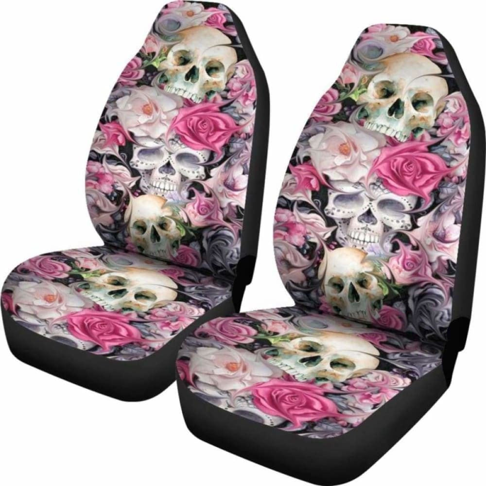 Sugar Skulls Roses Car Seat Covers