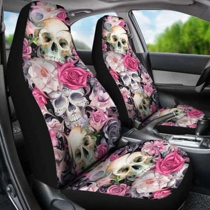 Sugar Skulls Roses Car Seat Covers