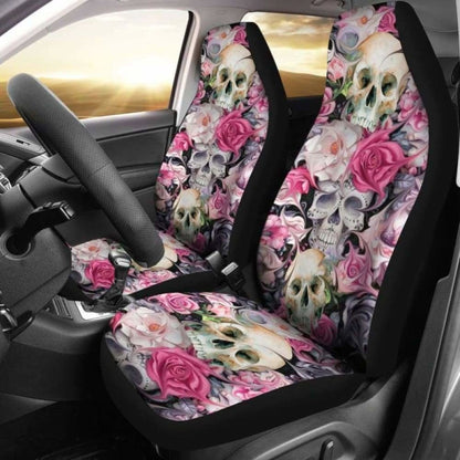 Sugar Skulls Roses Car Seat Covers