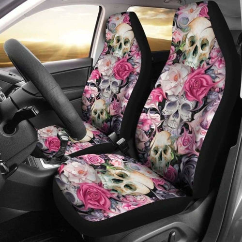 Sugar Skulls Roses Car Seat Covers