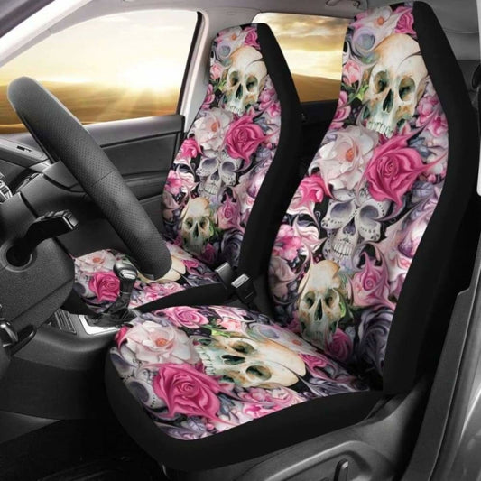 Sugar Skulls Roses Car Seat Covers