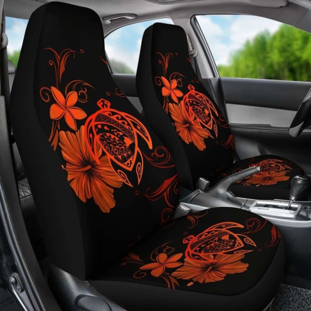 Hawaii Turtle Hibiscus Poly Orange Car Seat Covers - New - Awesome