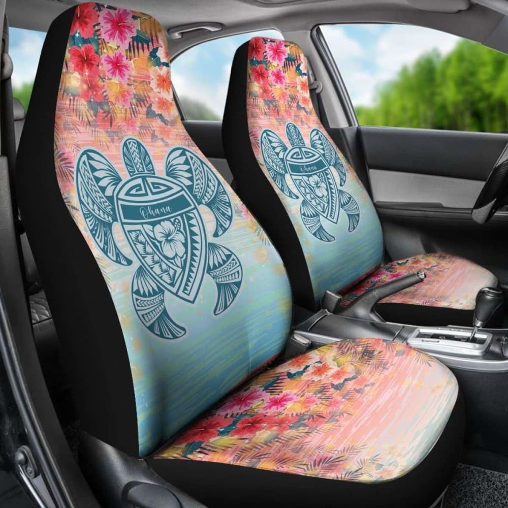 Hawaii Turtle Ohana Stary Night Hibiscus Car Set Cover - New - Awesome