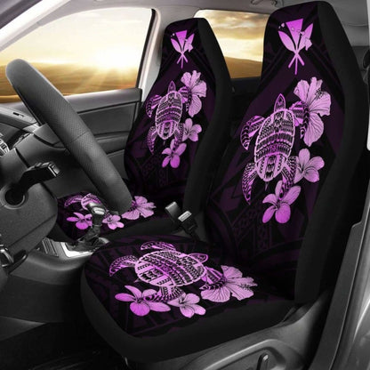 Hawaiian Kanaka Hibiscus Plumeria Mix Polynesian Turtle Car Seat Covers Pink New Awesome