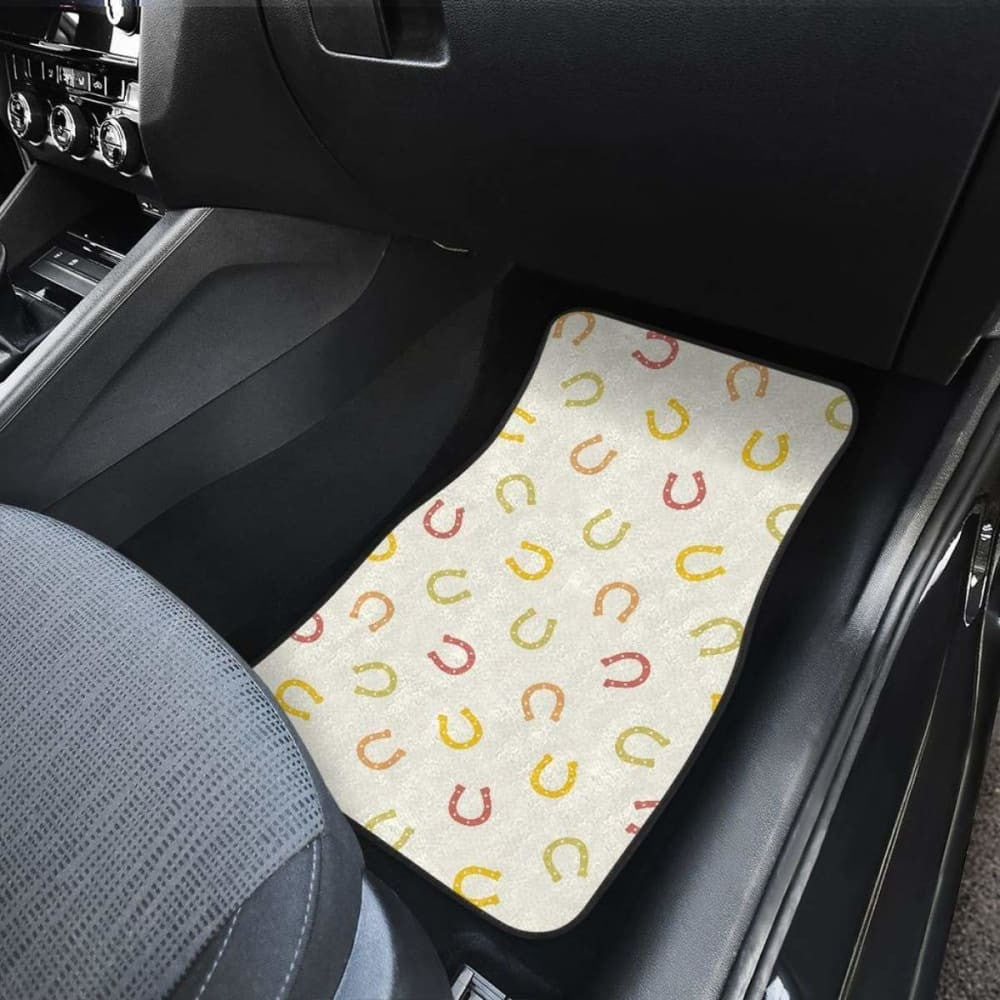 Horseshoes Pattern Print Design  Front And Back Car Mats