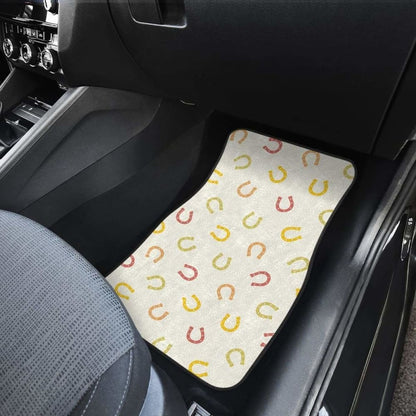 Horseshoes Pattern Print Design  Front And Back Car Mats