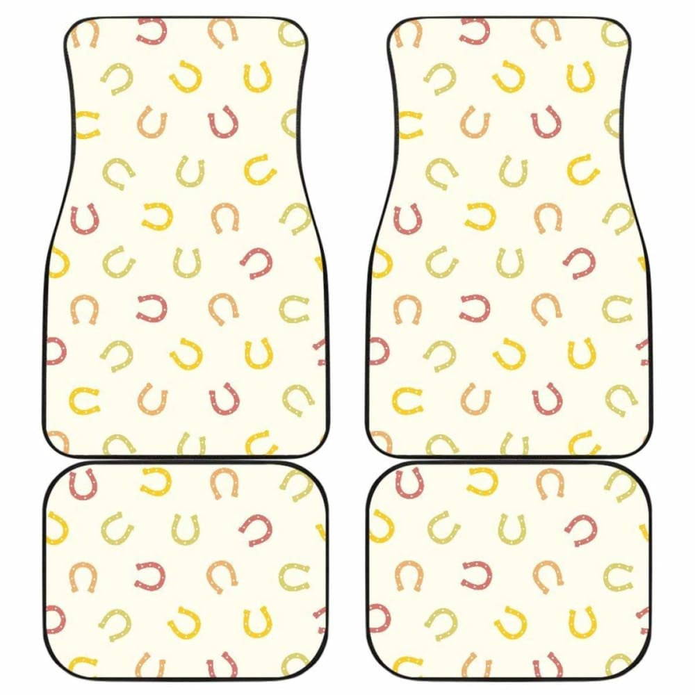 Horseshoes Pattern Print Design  Front And Back Car Mats