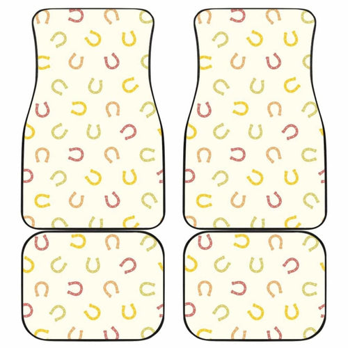 Horseshoes Pattern Print Design  Front And Back Car Mats