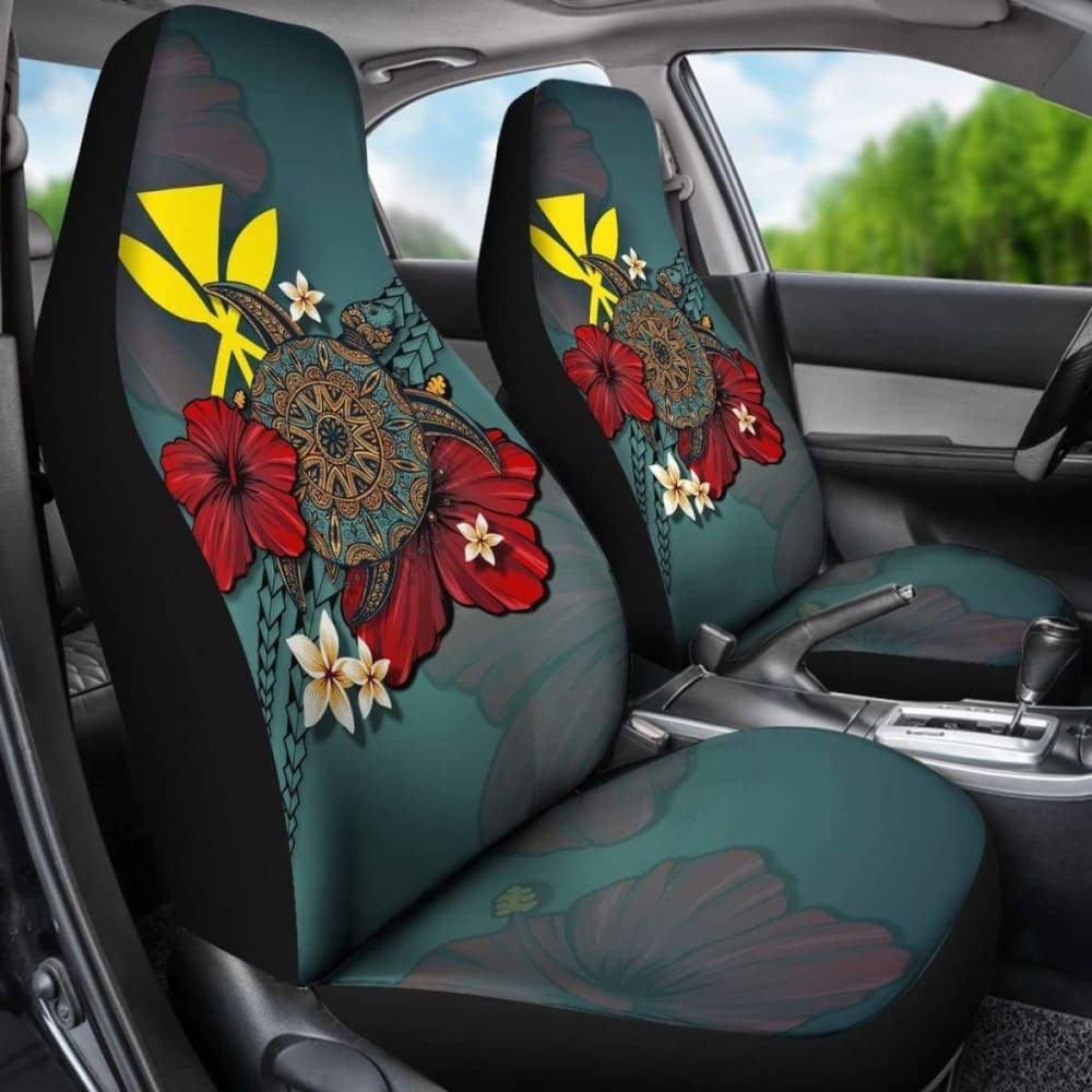 Kanaka Maoli (Hawaiian) Car Seat Covers Blue Turtle Tribal Amazing