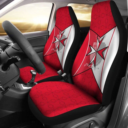 Malta Car Seat Covers - Maltese Cross With Flag Color -