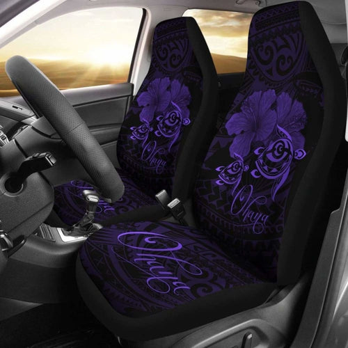 Hawaii Turtle Ohana Hibiscus Poly Car Seat Covers - Purple - New Awesome