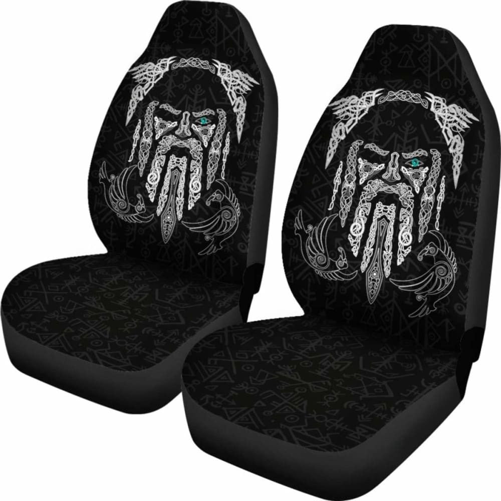 Viking Car Seat Covers, Odin'S Eye With Raven