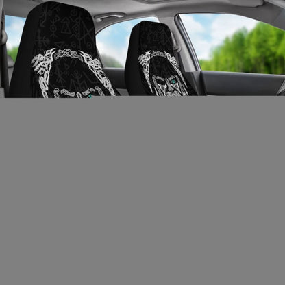 Viking Car Seat Covers, Odin'S Eye With Raven