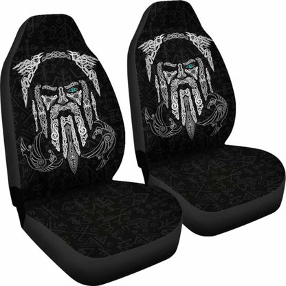 Viking Car Seat Covers, Odin'S Eye With Raven