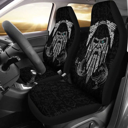 Viking Car Seat Covers, Odin'S Eye With Raven
